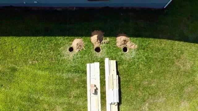 Deck footings prepared for a Trex composite deck project in Culpeper VA