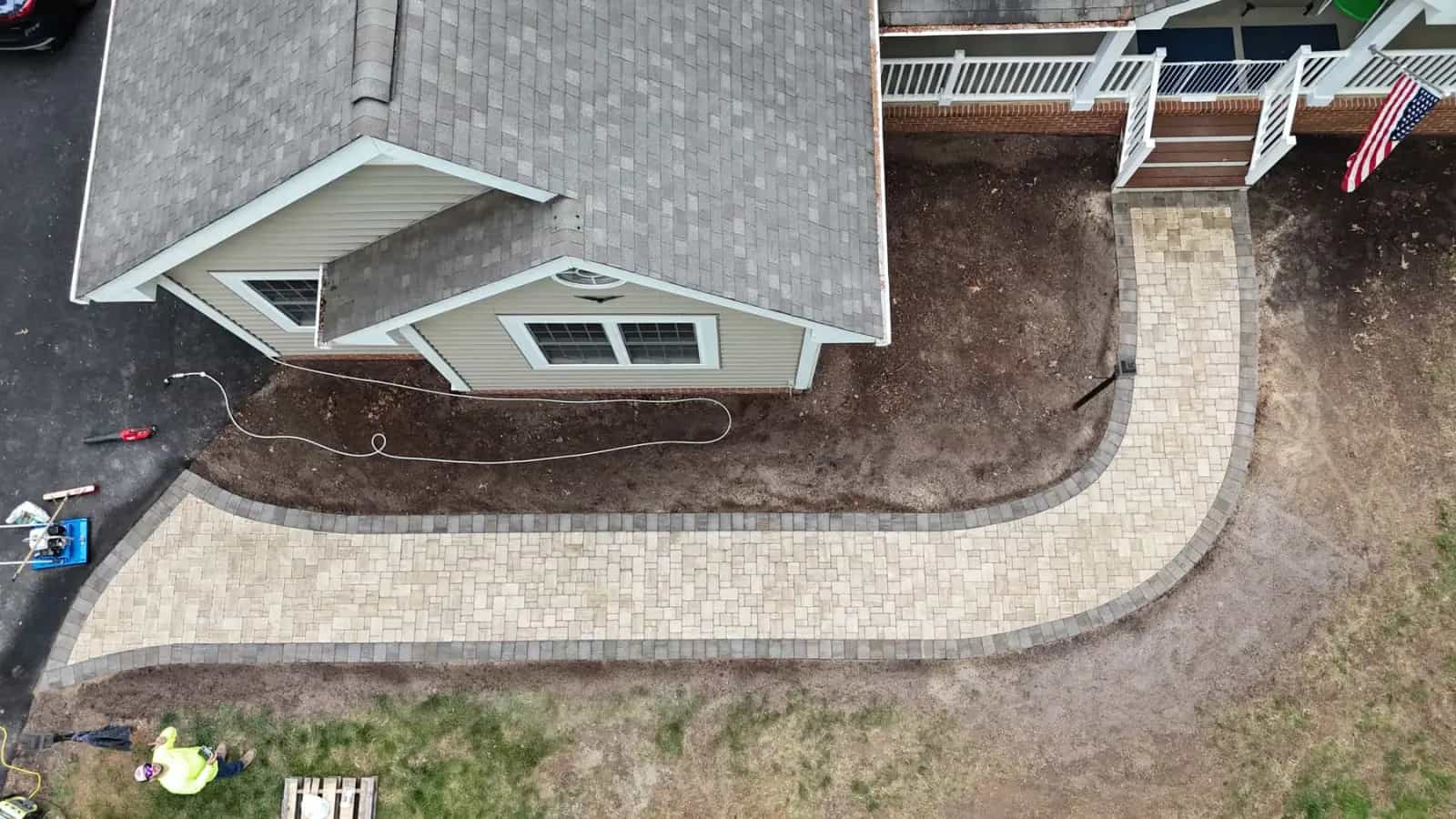 Aerial Paver Walkway Layout