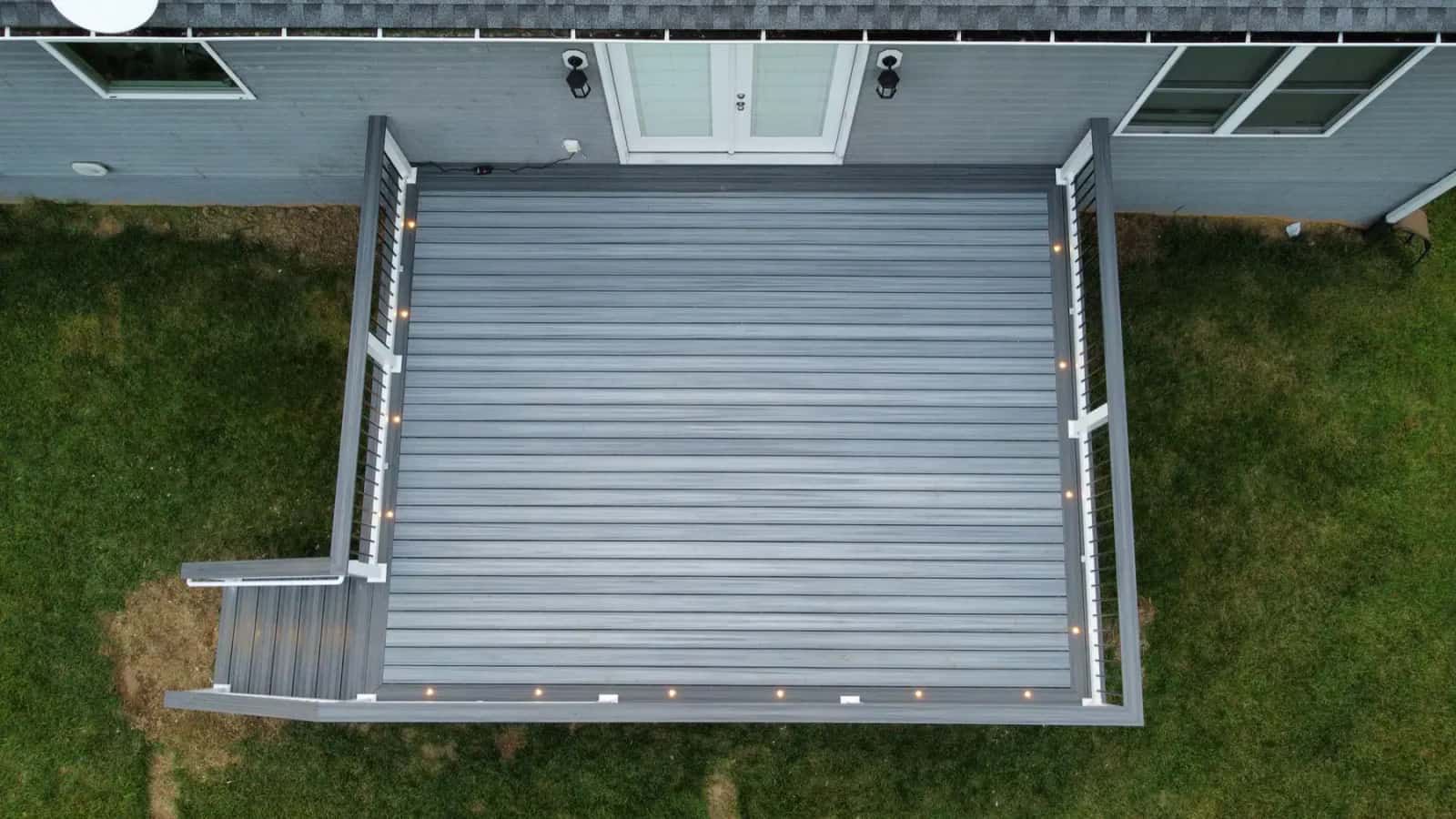 16x20 Trex Foggy Wharf Deck With Drink Rail