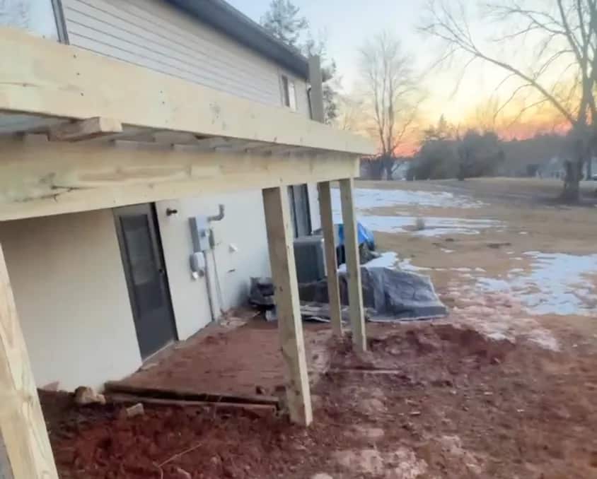 Exposed supporting frame of the Warrenton deck