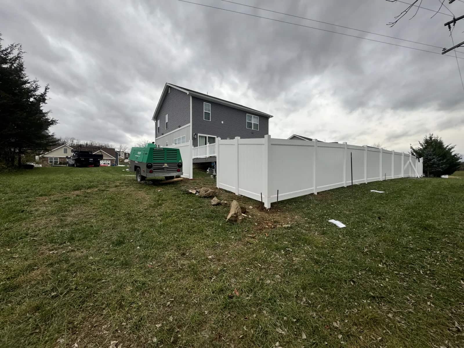 Completed wood privacy fence installation in Culpeper VA by Battlefield Services