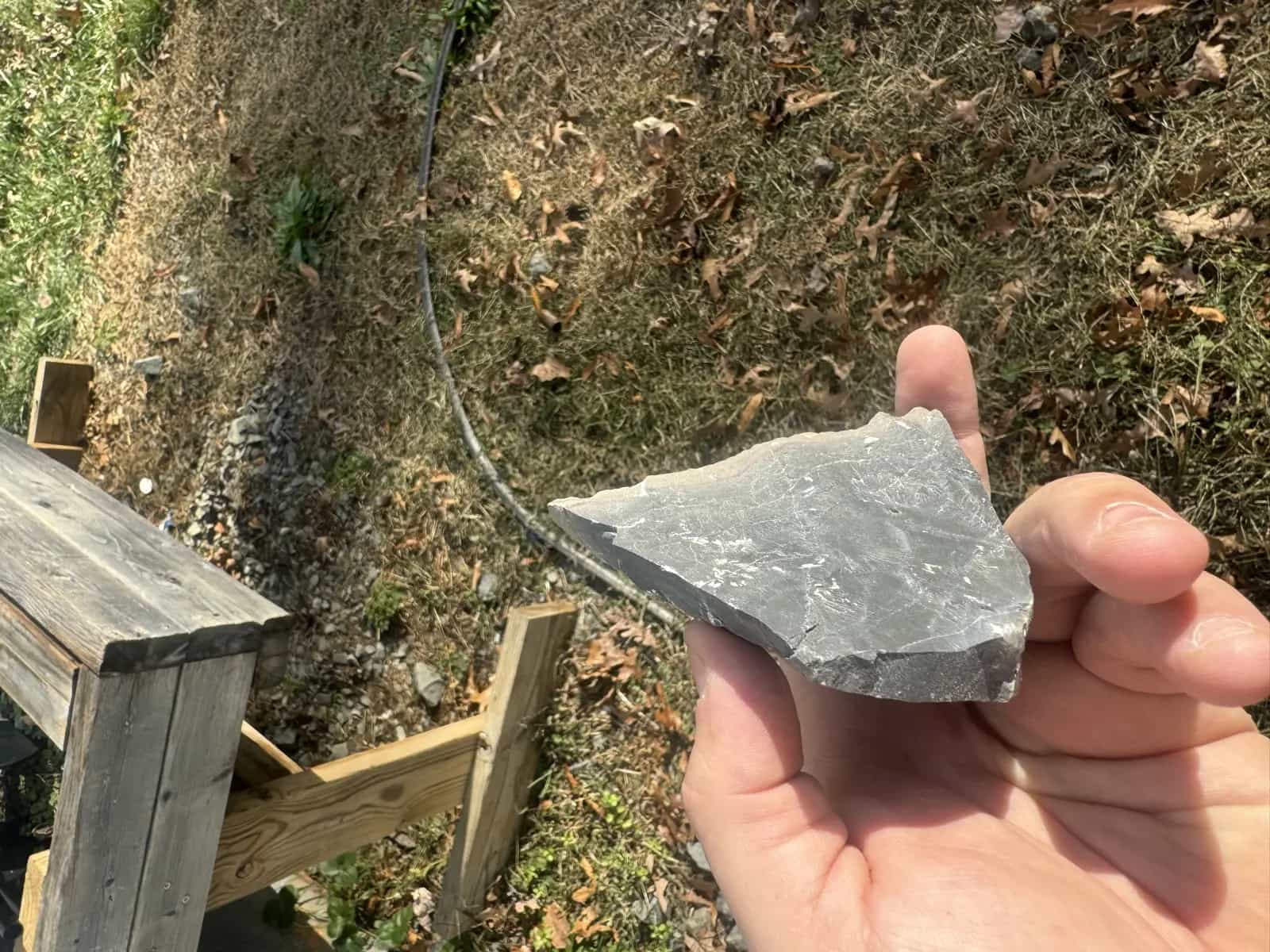 Rock and broken stone removed from privacy fence post holes in Culpeper VA